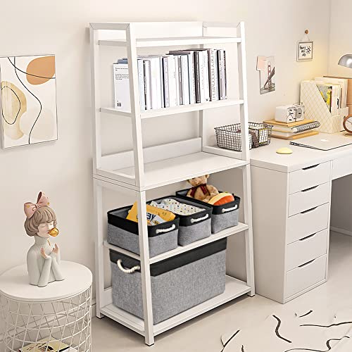 Storage Basket for Organizing (Black&Grey / 3PCS/Medium -13.8Lx9.8Wx6.7H)