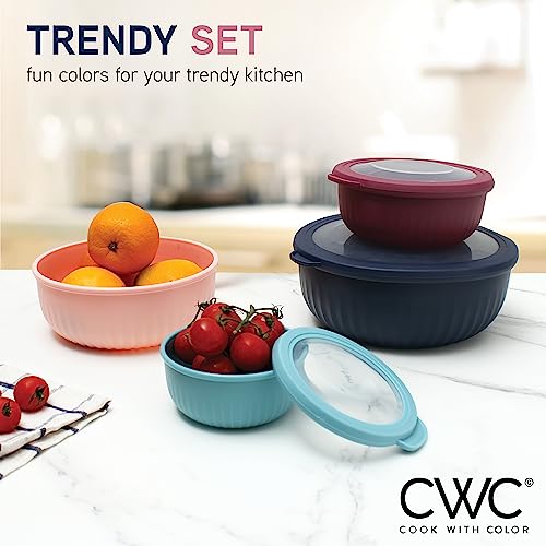 Prep Bowls with Lids (Navy / 8 Piece Set - Wide Bowls)