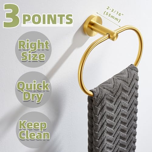 Brushed Dark Gold Towel Ring for Bathroom Storage (Brushed Dark Gold)
