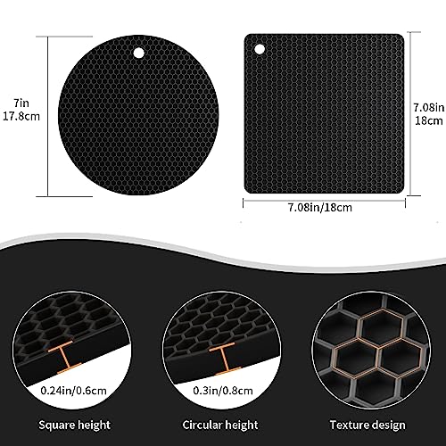 4 Pack Silicone Trivets for Hot Pots and Pans (4 Count)