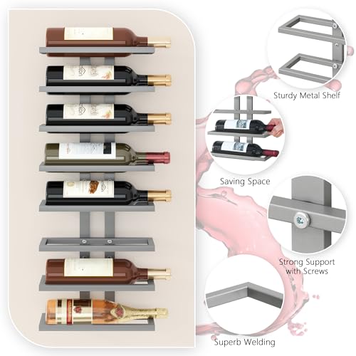 8 Tier Wall Mount Wine Rack (8 Count)