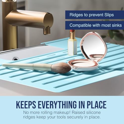 Bathroom Sink Cover for Counter Space (Light Blue / Large)