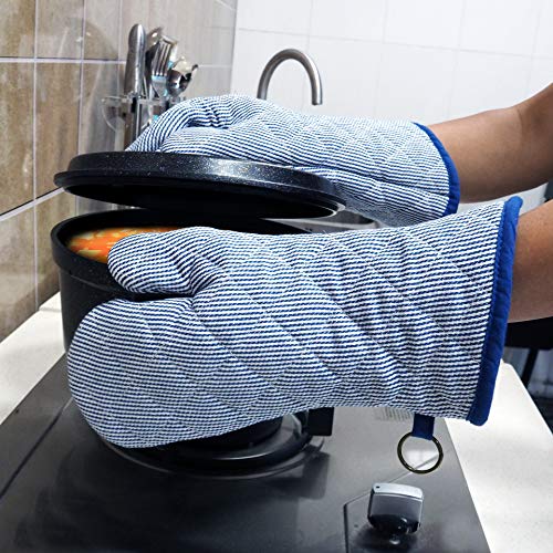 Yarn Dyed Oven Mitts 1 Pair (Oven Mitts - Blue 2)