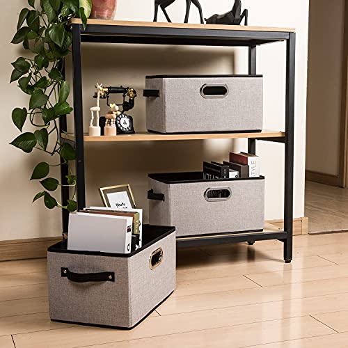 Large Fodable Storage Bins for Closet [5 (Light Grey / Large(5-Pack))
