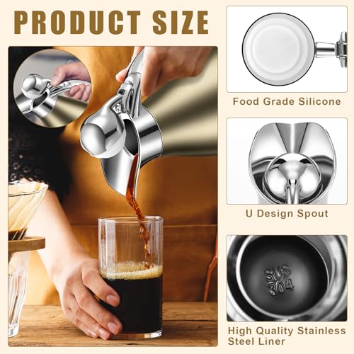 2 Pcs 68oz Thermal Coffee Carafe for Keeping Hot (Champaign Gold)