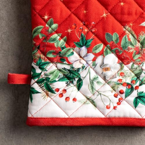 Maison d'Hermine Oven Gloves 100% Cotton Oven Mitt (107 - Noel / 7.5" x 13" (Oven Mitt))