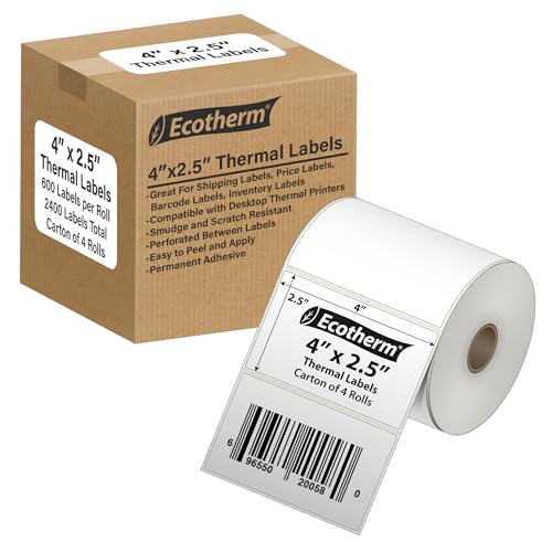 4" x 2.5" Thermal Labels (2400 Count)