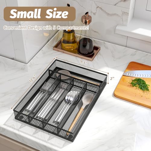 Mesh Silverware Tray for Drawers (Black / 9.3"*12.6")
