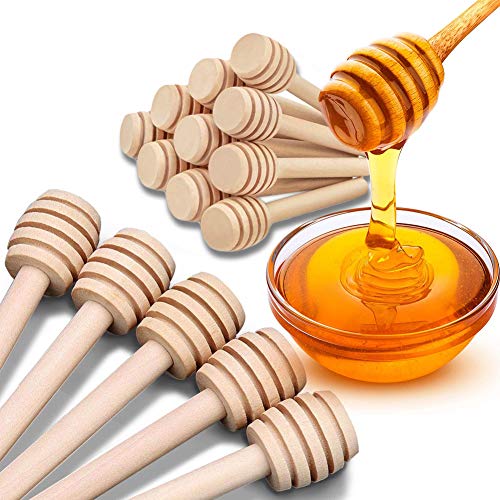 Premium 50 Pack 3 Inch Mini Wooden Honey Dipper Stick (50PACK)