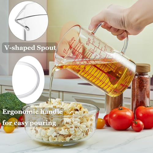 Ackers Mirror Graduated Glass Measuring Cup (32OZ Mirror Graduated)