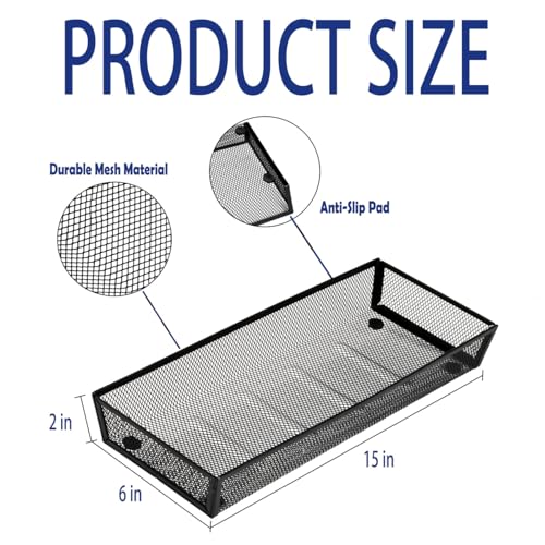 Silverware Drawer Organizer (15*6-4P-Black)