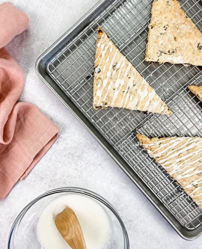 Bakeware Half Sheet Baking Pan and Bakeable Nonstick and Cooling Rack Set