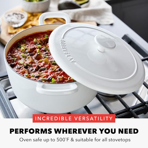 x Bobby Flay 5.5QT Enameled Cast Iron Dutch Oven With Lid