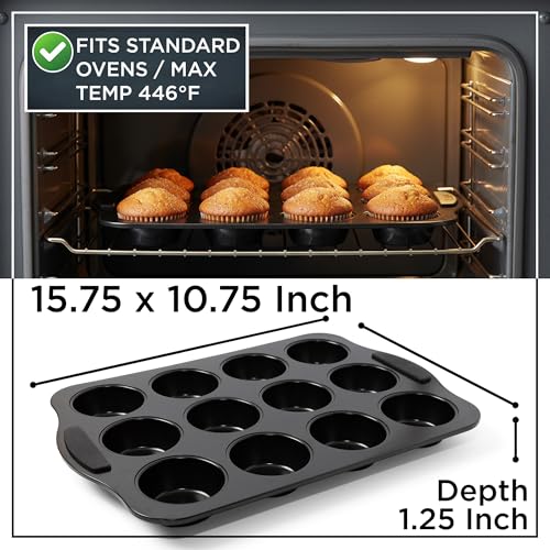 Set of 2 Deep Muffin Pan 12 Cup