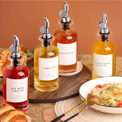 2 Pack Auto Flip Olive Oil Dispenser Spout (2 Pourers-Silvers)