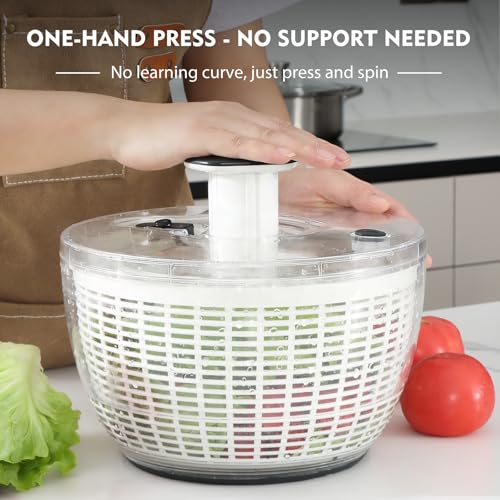 6.3 QT Salad Spinner with Fully Removable Lid (6.3 QT)
