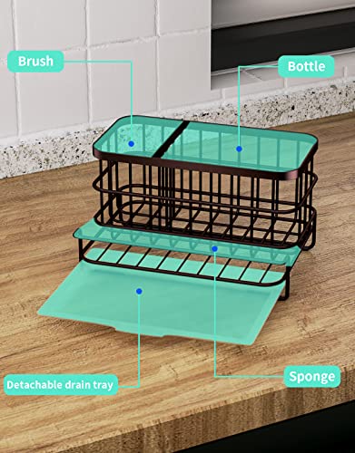 Multifunctional Kitchen Sink Caddy with Removable Drain Tray (Bronze)