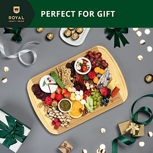 Wooden Cutting Boards for Kitchen Meal Prep & Serving (1-Piece / Two-Tone)