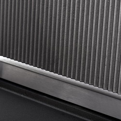 Commercial Panini Sandwich Grill Grooved Top w (Medium w/ Smooth & Grooved Plates)