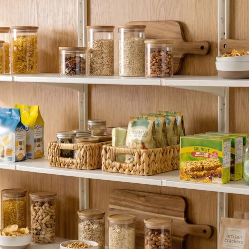 Small Wicker Baskets for Shelves (Natural (Water Hyacinth) / 2x 11¼"L x 7½"W x 3½"H)
