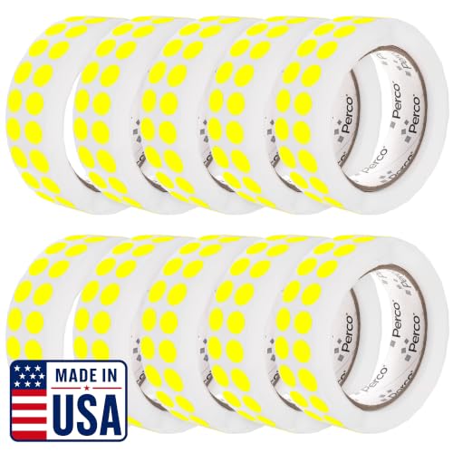Neon Yellow Perforated Round Circle Dot Sticker 1 (Neon Yellow / 0.5 Inch)