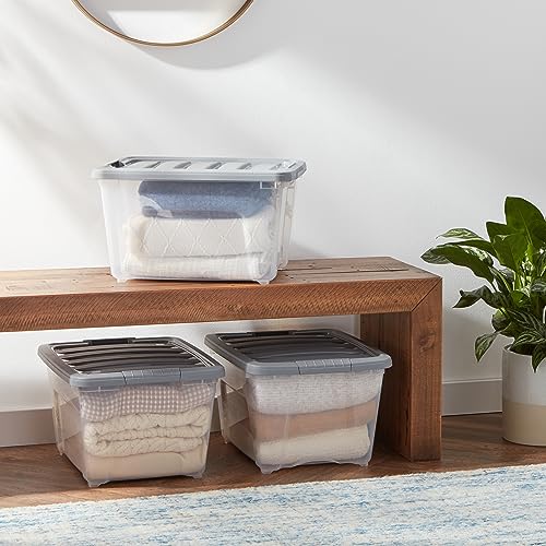 Plastic Storage Containers with Secure Latching Lids (32 Qt. - 6 Pack)
