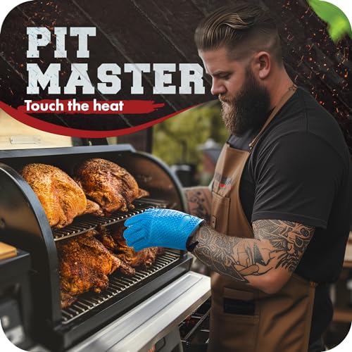 XL Silicone Smoker Oven Gloves (Blue / X-Large)