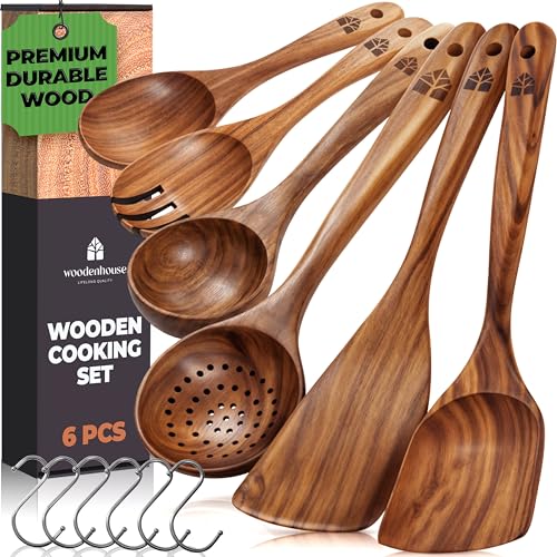 Wooden Spoons for Cooking 6 Pcs (6 Pcs)