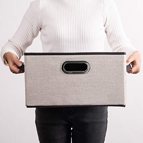 Large Fodable Storage Bins for Closet [3 (Light Grey / Large(3-Pack))