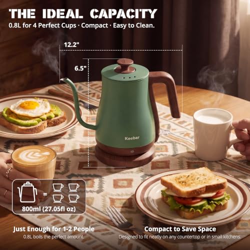 Gooseneck Electric Kettle (Matcha Green / 0.8 Quarts)