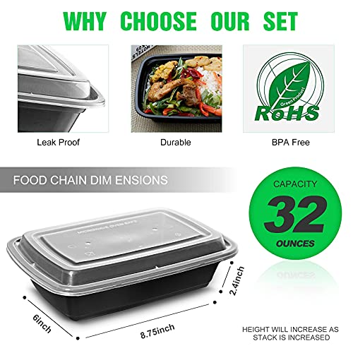 Meal Prep Containers (Containers 32 oz)