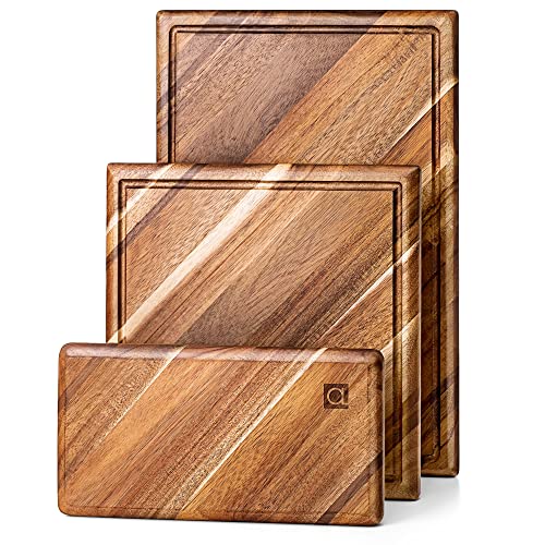 Chorus Acacia Wood Cutting Board Set with Juice Groove