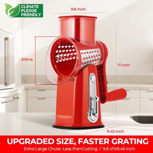 Rotary Cheese Grater 5 Blades (Red)