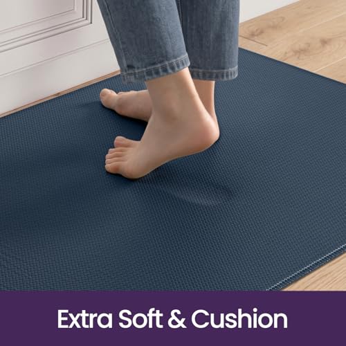 Kitchen Floor Mats Cushioned Anti Fatigue (2-dark Blue / 59"l X 23"w X 0.4"th)