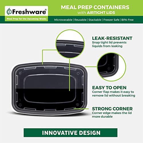 Meal Prep Containers [50 Pack] 1 Compartment Food Storage Containers with Lids (16OZ_50PK)