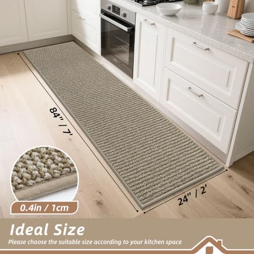 Kitchen Runner Rugs 24"x84" (Light Beige / 24" X 84" (Rectangular))