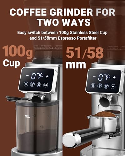 Burr Coffee Grinder (Modern Silver)