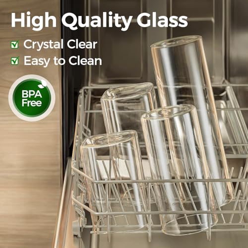 Square Glass Containers with Lids 1.2 Qt (9 Count)