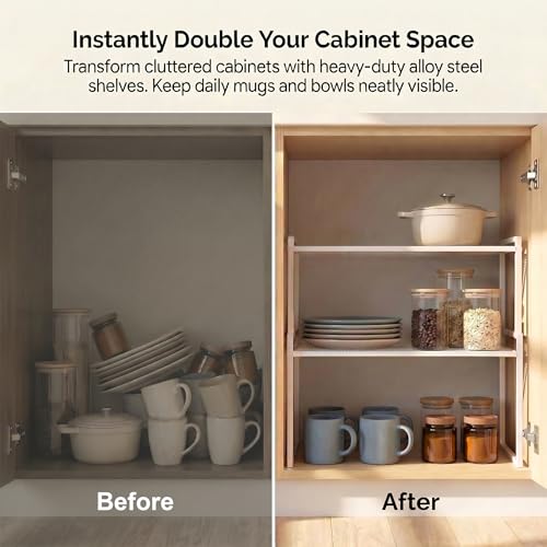 Stackable Kitchen Cabinet Organizer Shelves Pantry Rack Set of 2 (2 Count)