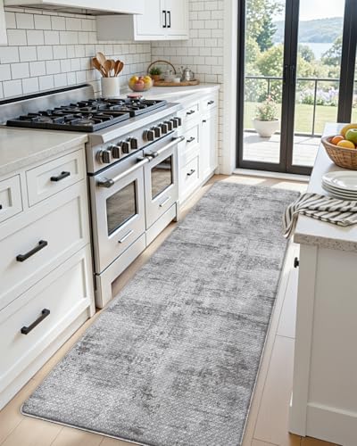 Kitchen Floor Mats Cushioned Anti Fatigue Runner (Dark Grey / 107"L x 23"W x 0.4"Th)