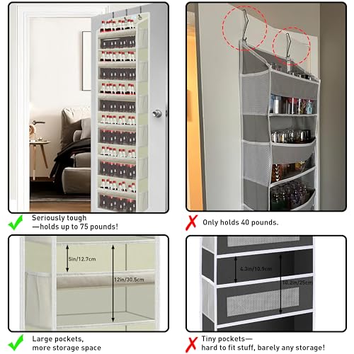 Over the Door Organizer Storage 6 Tier (over door organizer-Ivory)
