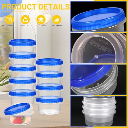 12 Pack Freezer Containers with Screw On Lids (8oz-12pack)