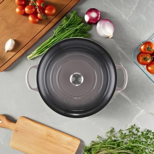 Enameled Cast Iron Round Dutch Oven (Oyster / 13.25 Qt)
