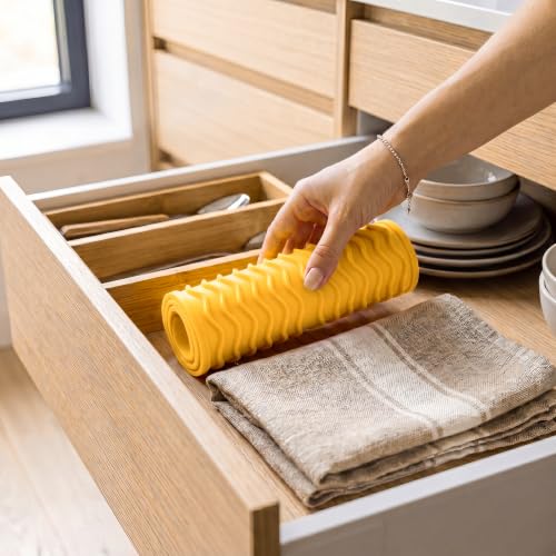 Silicone Dish Drying Mat for Multiple Usage (Yellow / 17"L x 6"W)