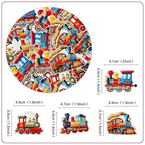 40PCS Edible Retro Train Cupcake Toppers Vintage Locomotiv Cupcake Picks for Retro Train Baby Shower Boys Girls Birthday Cupcake Decorations Traditional Transportation Party Decors (Edible)