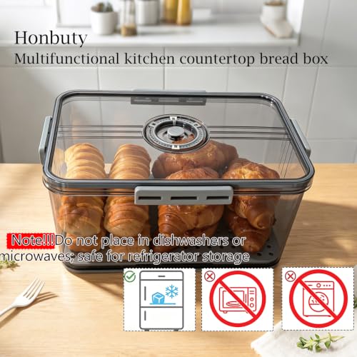 Bread Box Bread Boxes with Lid for Kitchen Counter