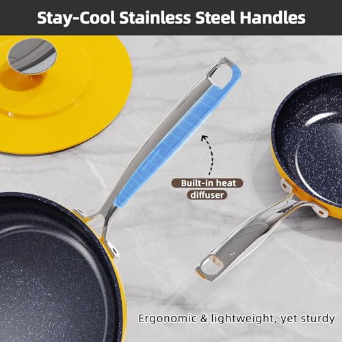 Lux 13pc Forged Lightweight Nonstick Ceramic Cookware Set (Goldenrod)