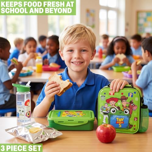 Toy Story Boys Lunch Box 3Pc Set (Green Toy Story)