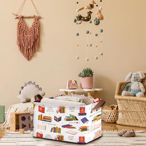 Book Lover Storage Basket Large 17x11.5x10.5 Inche (Book)