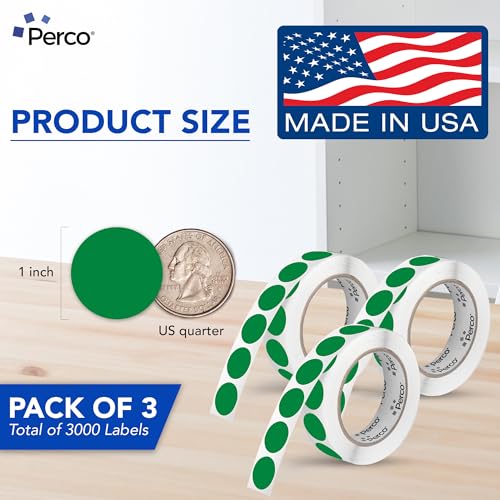 Green Perforated Round Circle Dot Sticker 1 (Green - Dark / 1 Inch)